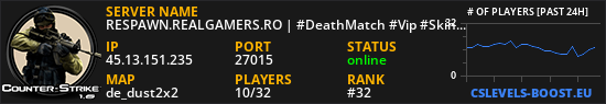 RESPAWN.REALGAMERS.RO | #DeathMatch #Vip #Skins