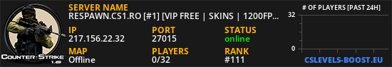 RESPAWN.CS1.RO [#1] [VIP FREE | SKINS | 1200FPS]