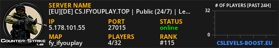 [EU][DE] CS.IFYOUPLAY.TOP | Public (24/7) | Levels/XP/Ranks/Skins/Models | International | German Hosting