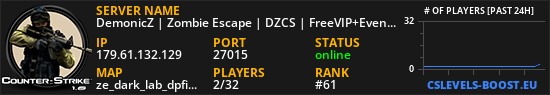 DemonicZ | Zombie Escape | DZCS | FreeVIP+Events+FastDL |