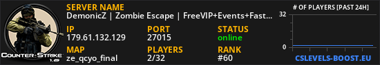 DemonicZ | Zombie Escape | FreeVIP+Events+FastDL |