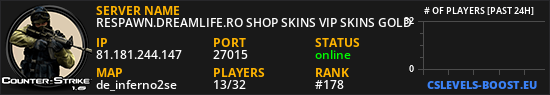 RESPAWN.DREAMLIFE.RO SHOP SKINS VIP SKINS GOLD