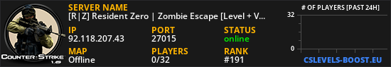 [R|Z] Resident Zero | Zombie Escape [Level + VIP + CSO]
