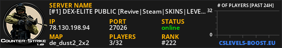 [#1] DEX-ELITE PUBLIC [Revive|Steam|SKINS|LEVELS]