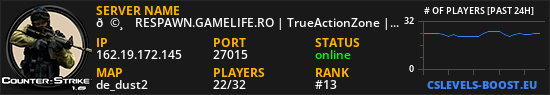 ✪    RESPAWN.GAMELIFE.RO | RANK SYSTEM - VIP MENU - SHOP ✪