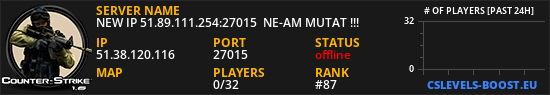 NEW IP 51.89.111.254:27015 NE-AM MUTAT !!!